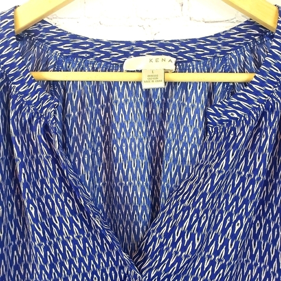 KENAR Boho 3/4 Sleeve Blouse/Boho Top Size L - Picture 6 of 8